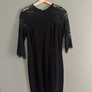 REVOLVE Black Lace Sleeve Mini Dress